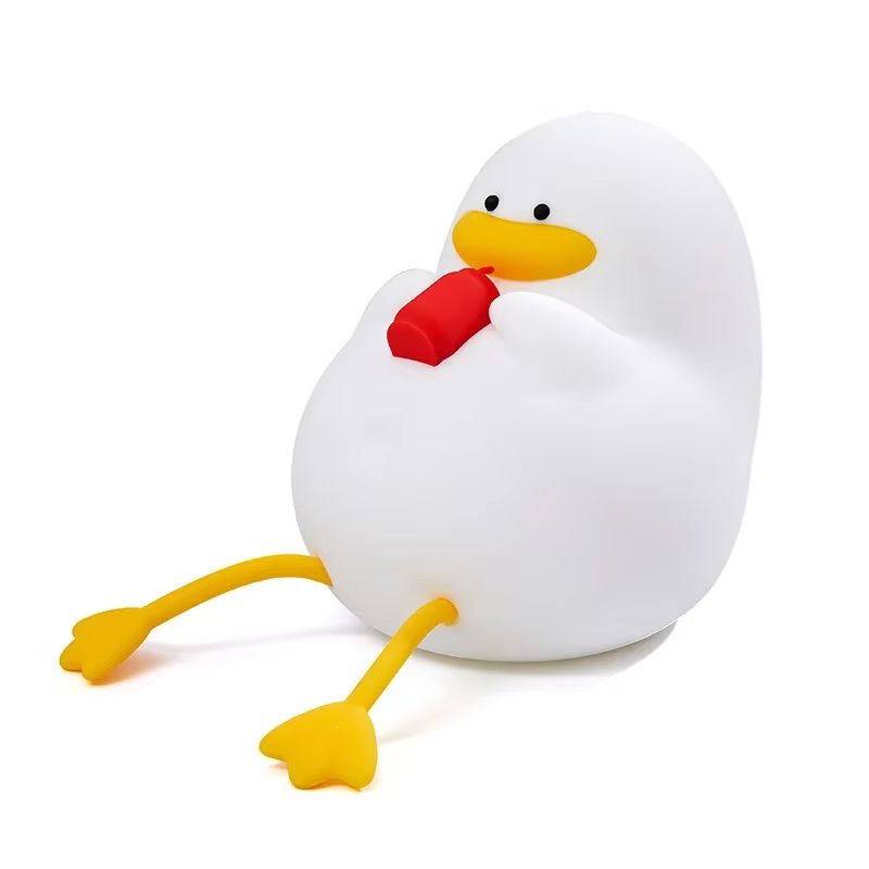 Cute Duck Silicone Night Light USB Rechargeable Kids Bedside Lamp