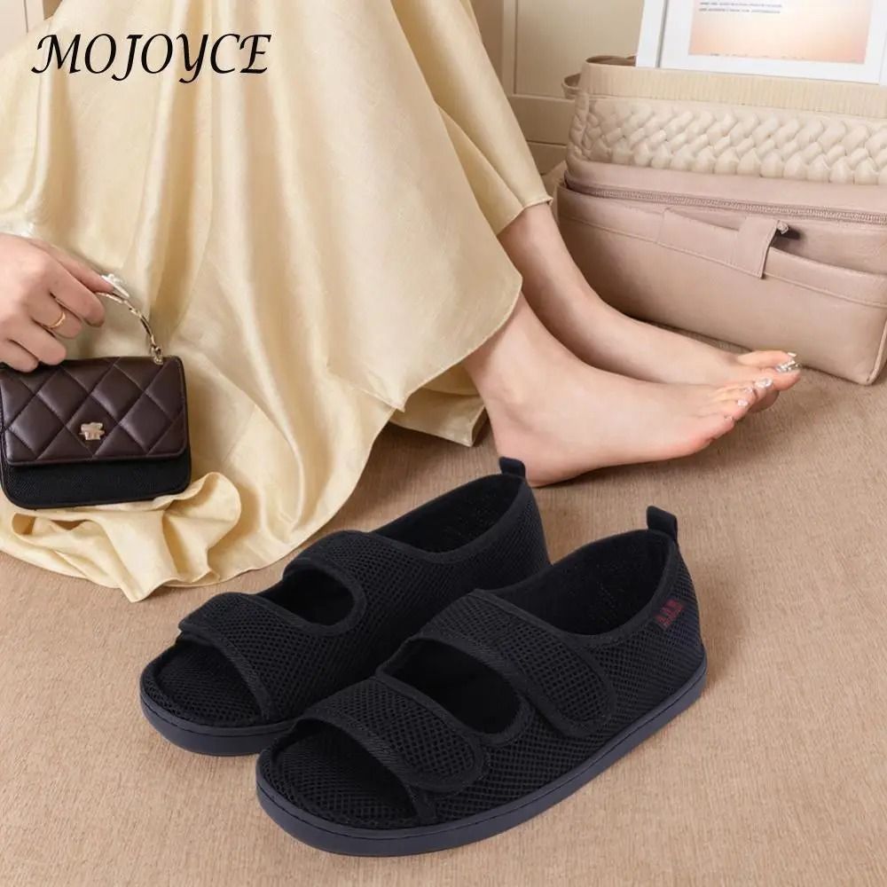 Men Diabetic Sandals Wide Fit with Adjustable Velcro for Swollen Feet