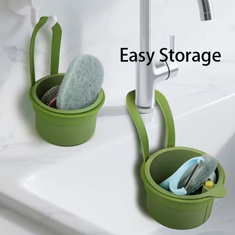 Multi-Functional Food Strainer & Sink Organizer, Press-Type Drain Basket for Kitchen