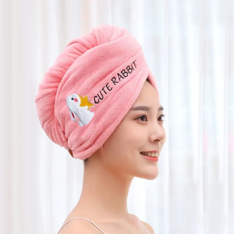 Soft Microfiber Towels for Women, Shower Cap Towel, Dry Hair Cap Quick Drying, Bath Hats for Lady