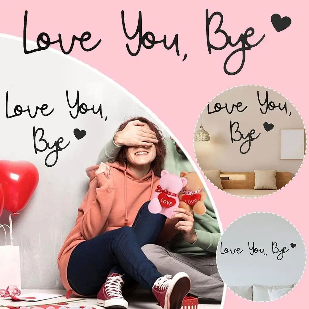 Wooden Script Wall Sign Love You Bye