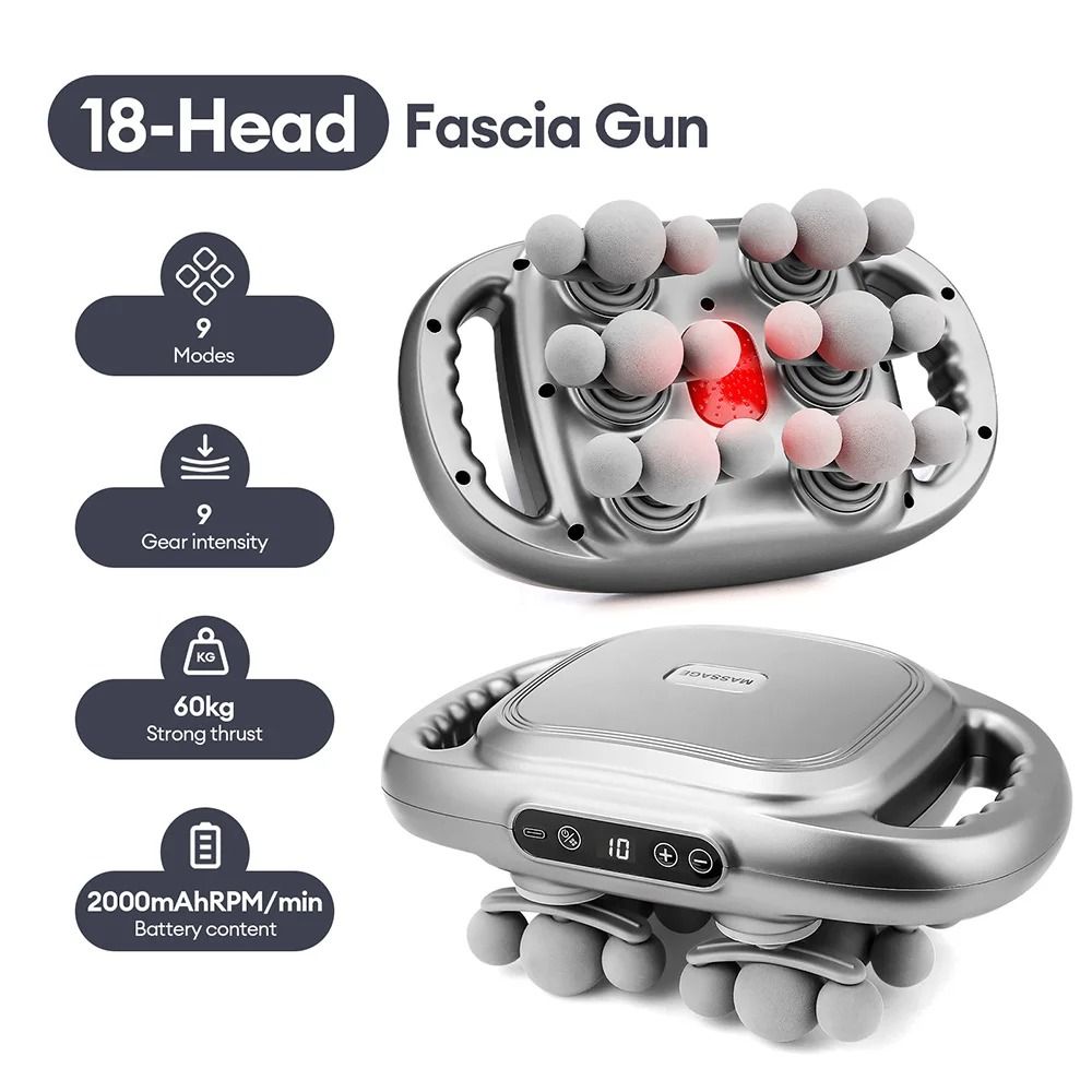 42 Heads Fascia Gun High Frequency Vibration Body Massage Gun Back and Waist Massager Neck Shoulder Massager Muscle