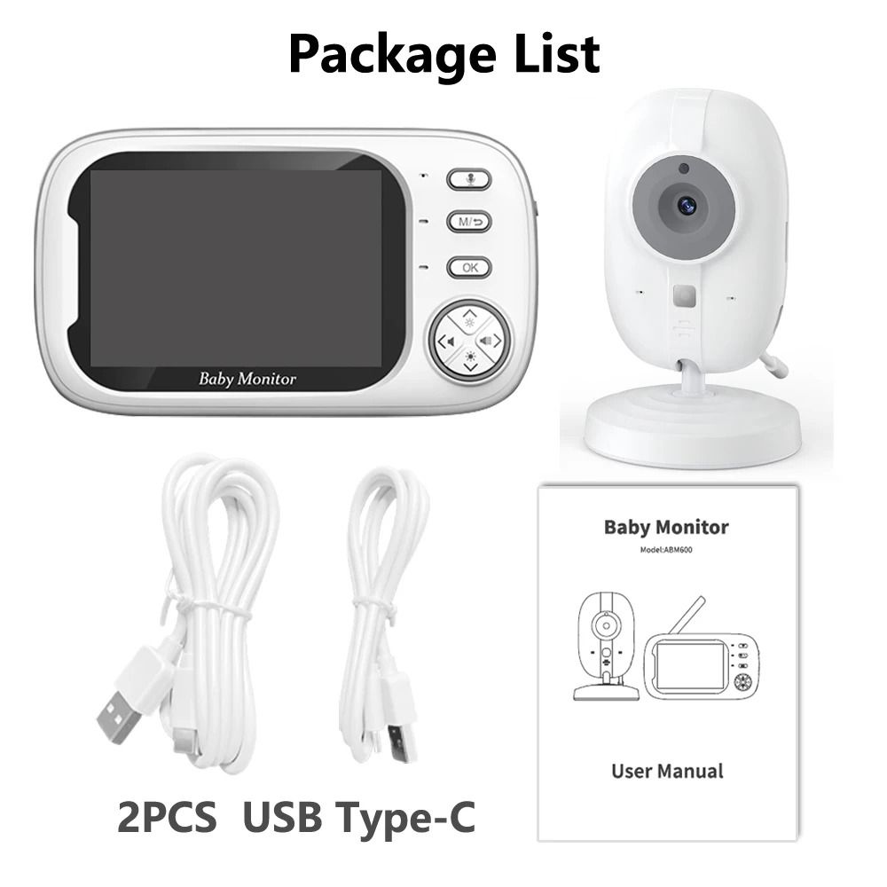Wireless Video Baby Monitor with Night Vision and Temperature Monitoring
