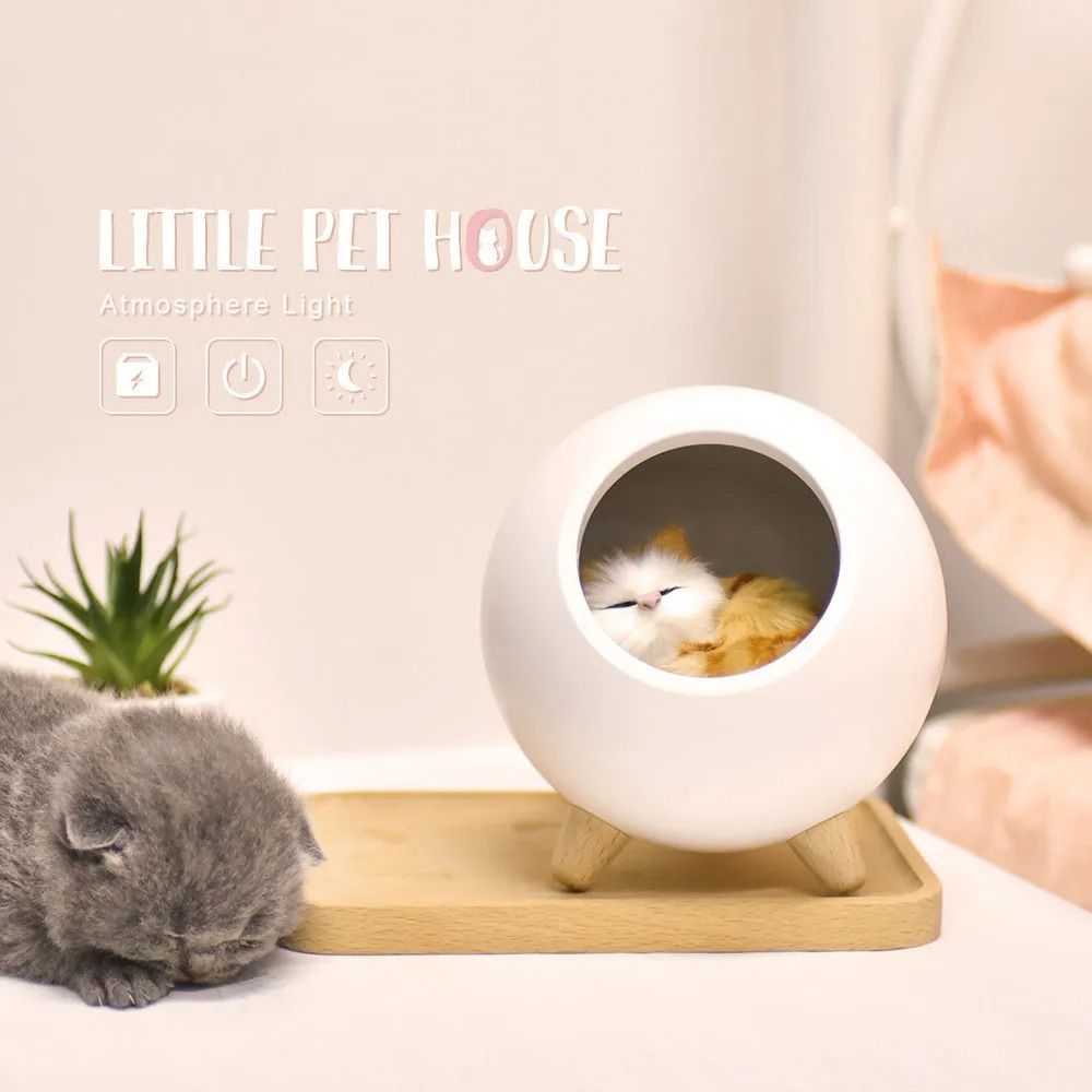 Whiskers-in-the-Woods Kitten Nest Lamp