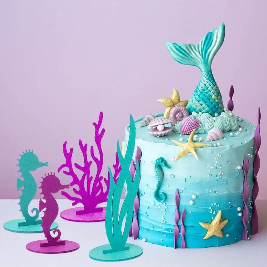 12 Piece Mermaid Birthday Table Centerpieces