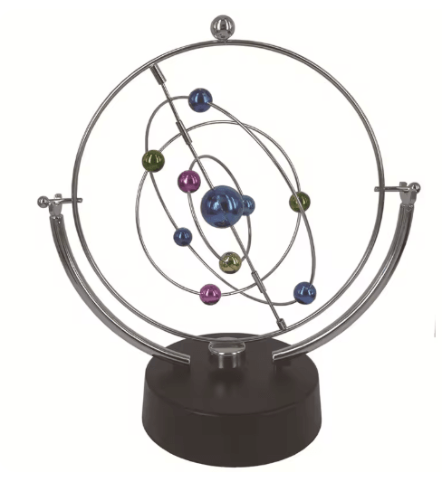 Celestial Perpetual Motion Desk Toy Kinetic Orbital Globe Sculpture