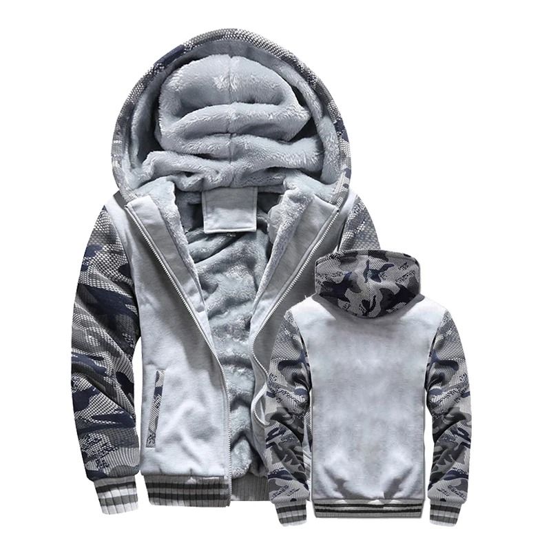Mens Fleece Lined Hooded Winter Jacket