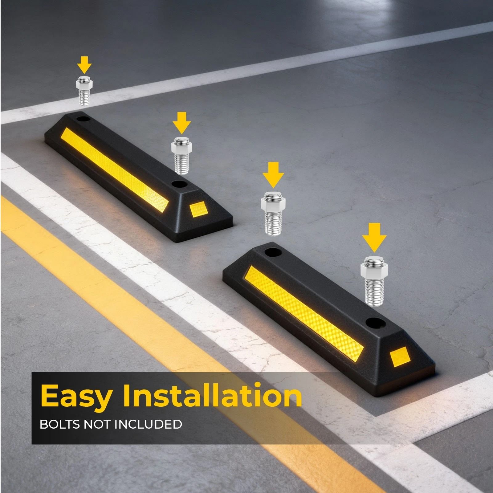 Parking Stopper for Garage, Garage Parking Aid for Cars, Trucks & Curb Protection