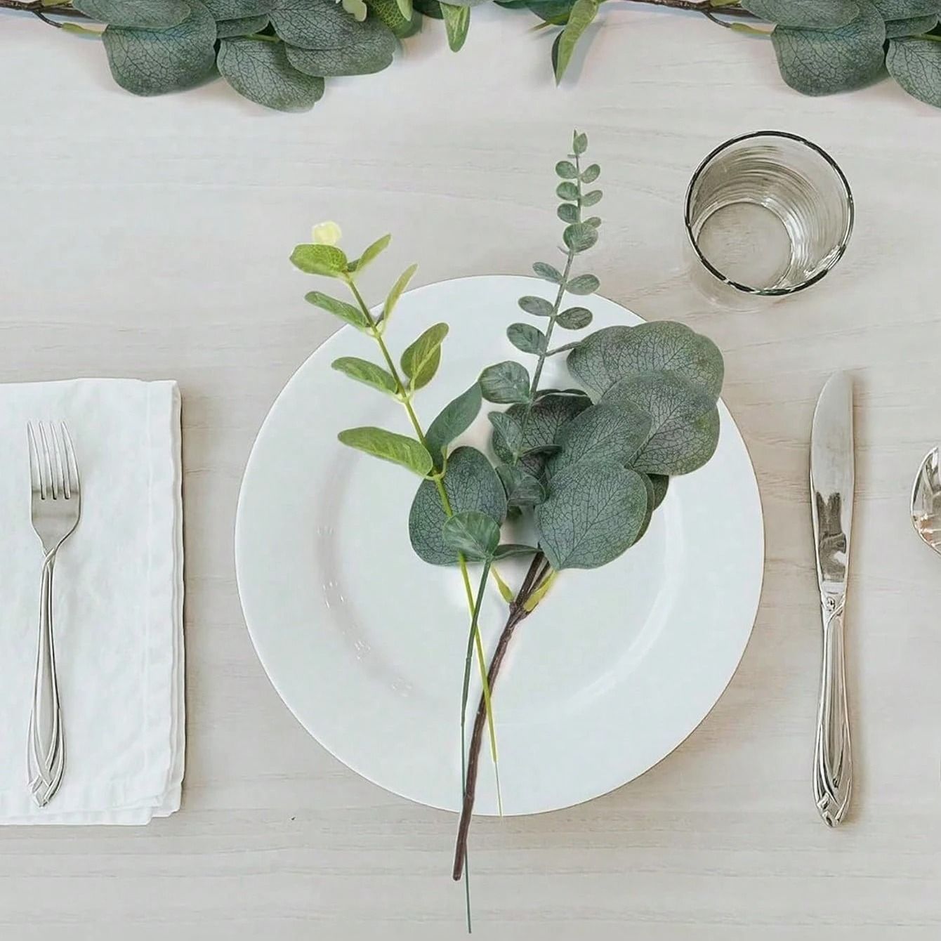 Artificial Eucalyptus Plant Bouquet Realistic Greenery Home Decor Stems
