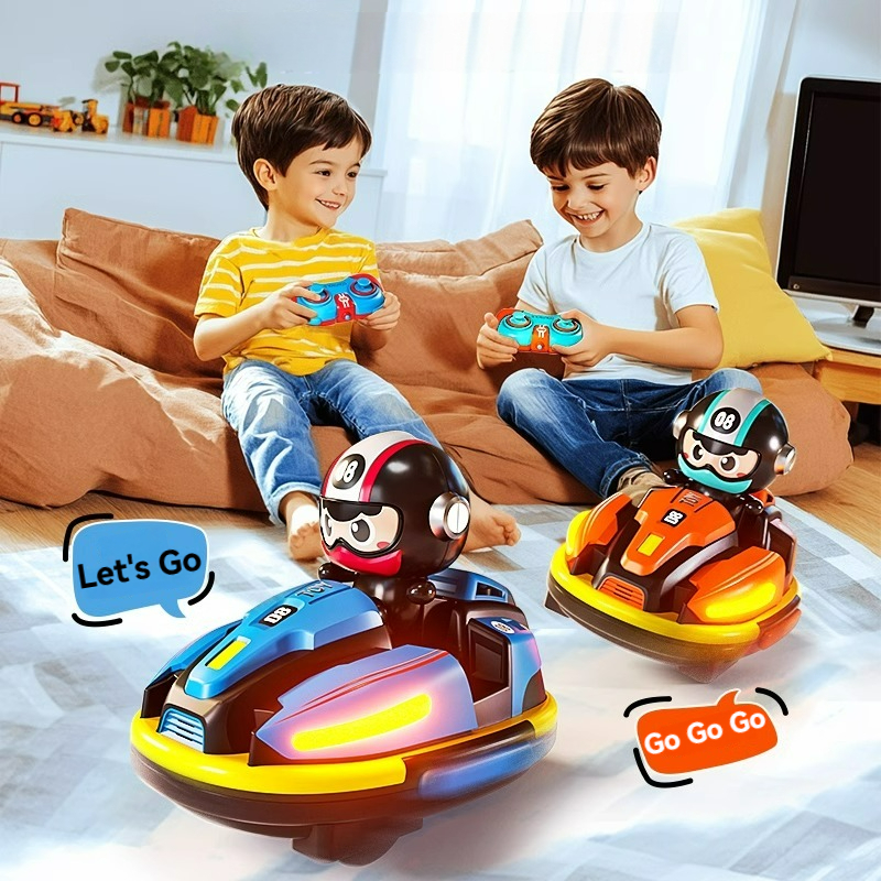 Robot Karting Toy with Music Light, Car Toy for Toddler Boy Girl, RC Battle Game for Kids Family Fun