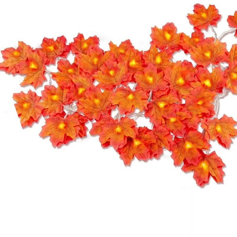 LED Maple Leaf String Lights – 2M/3M/6M Artificial Leaf Garland Lantern for Christmas, Halloween & Home Party Decor