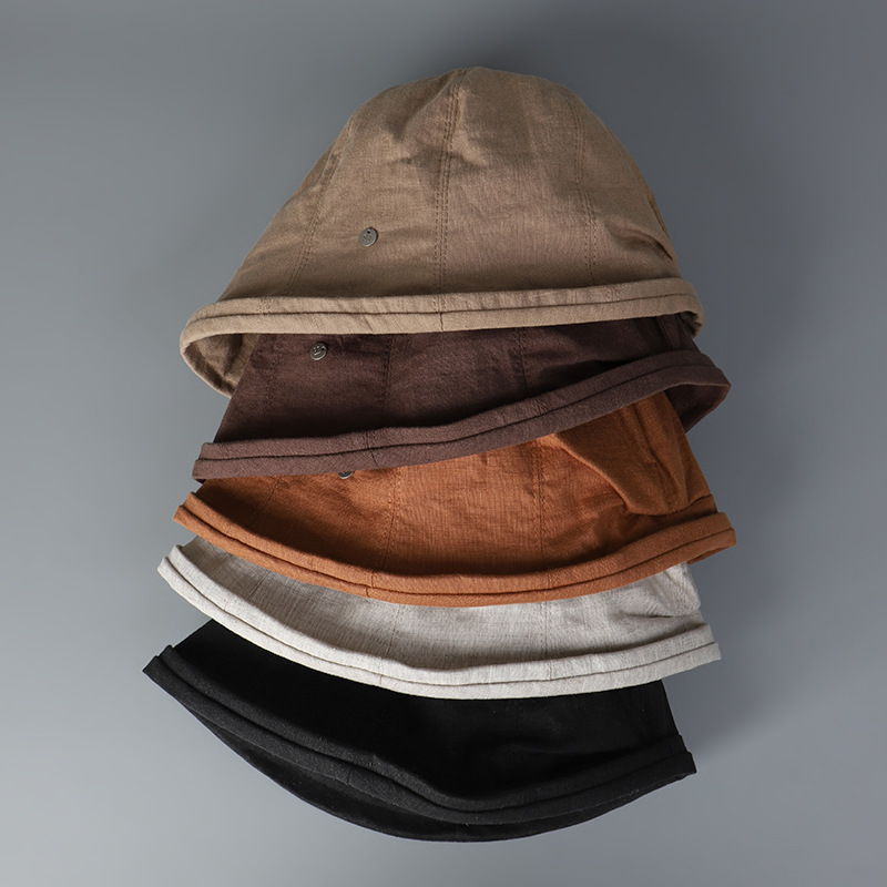 Foldable Linen Sun Hat for Women Wide Brim Bucket Hat for Beach Travel