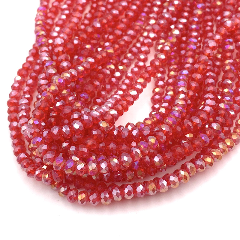 Crystal Beads Rondelle Loose Spacer Glass Faceted Beads for Jewelry Making, DIY Needlework, Bracelets & Jewelry