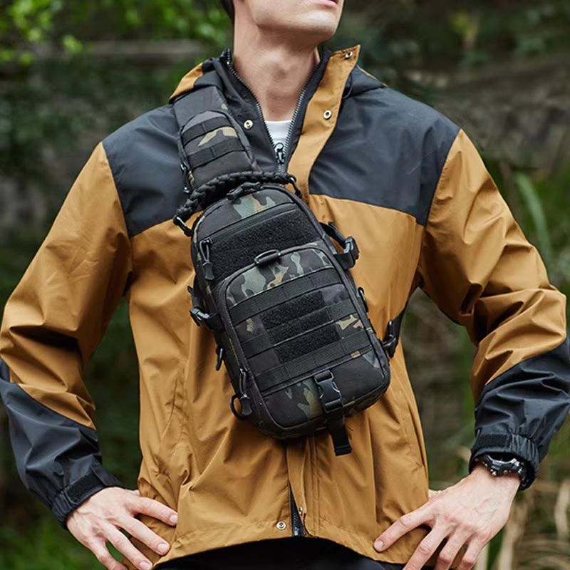 Camping Tactical Chest Bag – MOLLE Sling Shoulder Backpack for Hiking, Cycling, Fishing, and Outdoor Travel