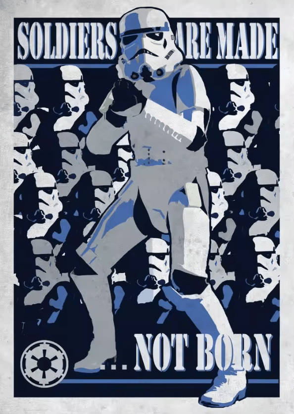 Galactic Propaganda Tatooine Canvas Poster – Retro Space Movie Wall Art