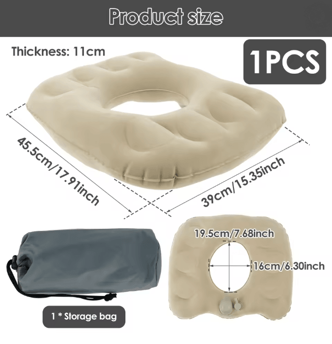 Inflatable Donut Seat Cushion Adjustable Lightweight Pressure Relief Pillow