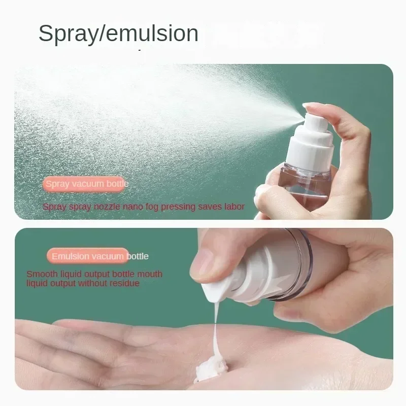 Refillable Travel Airless Container, Clear Cream Pump Bottle, Reusable Makeup Dispenser, Portable