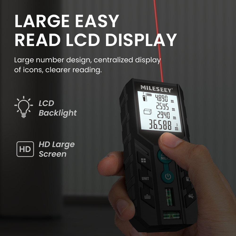 Precision Digital Laser Tape Measure with Bubble Level and Laser Distance Meter