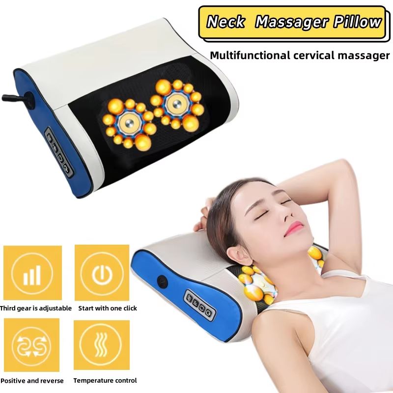 Deep Tissue Neck & Shoulder Massager with Heat – Portable Back Kneading & Relaxation Device
