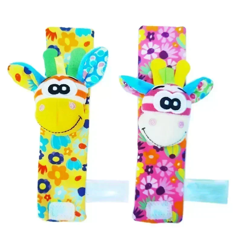 Toddler Socks with Bug Wrist Strap + Rattle Baby Animal Foot Socks Pacifier Toys