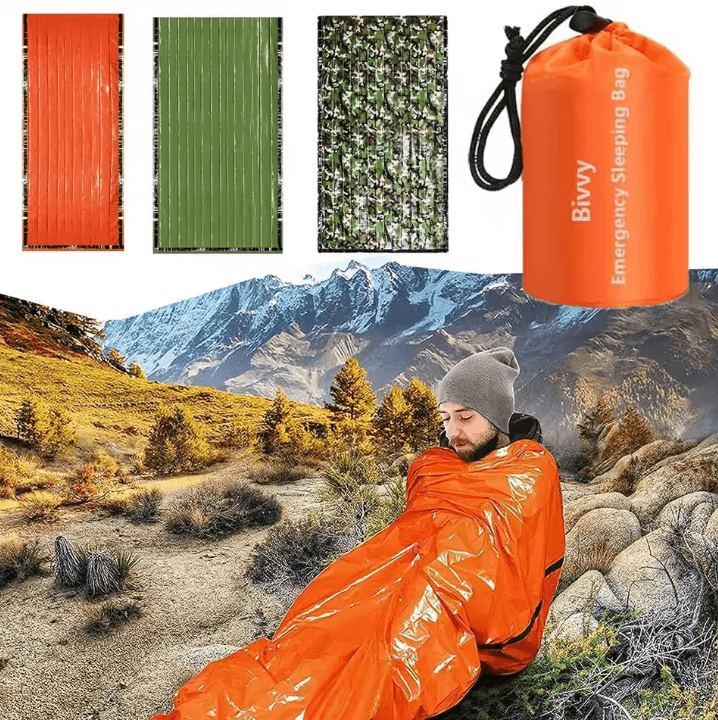 Ultra-Light Emergency Sleeping Bag – Waterproof Mylar Thermal Survival Sleeping Bag for Camping, Hiking & Emergency Kits