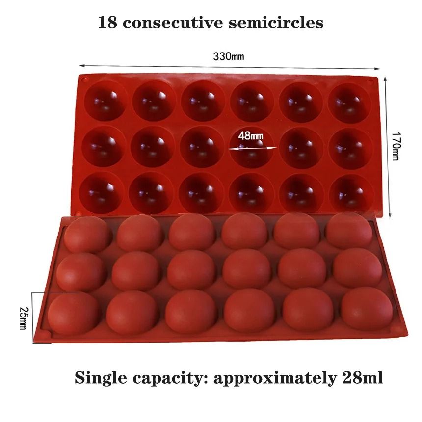 Semi Round Silicone Cake Mousse Mold Chocolate Baking Mold