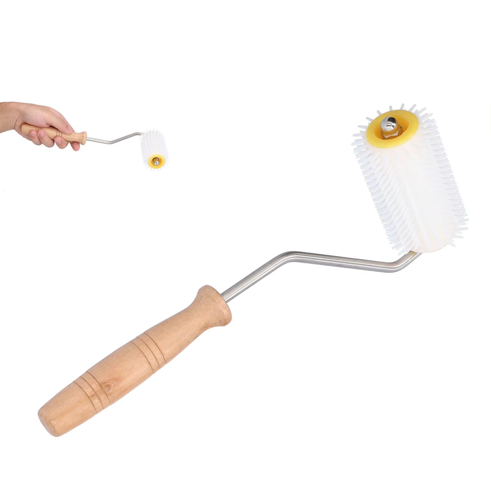 Honey Uncapping Roller with Wooden Handle – Easy Beehive Uncapping Tool for Frames & Extracting