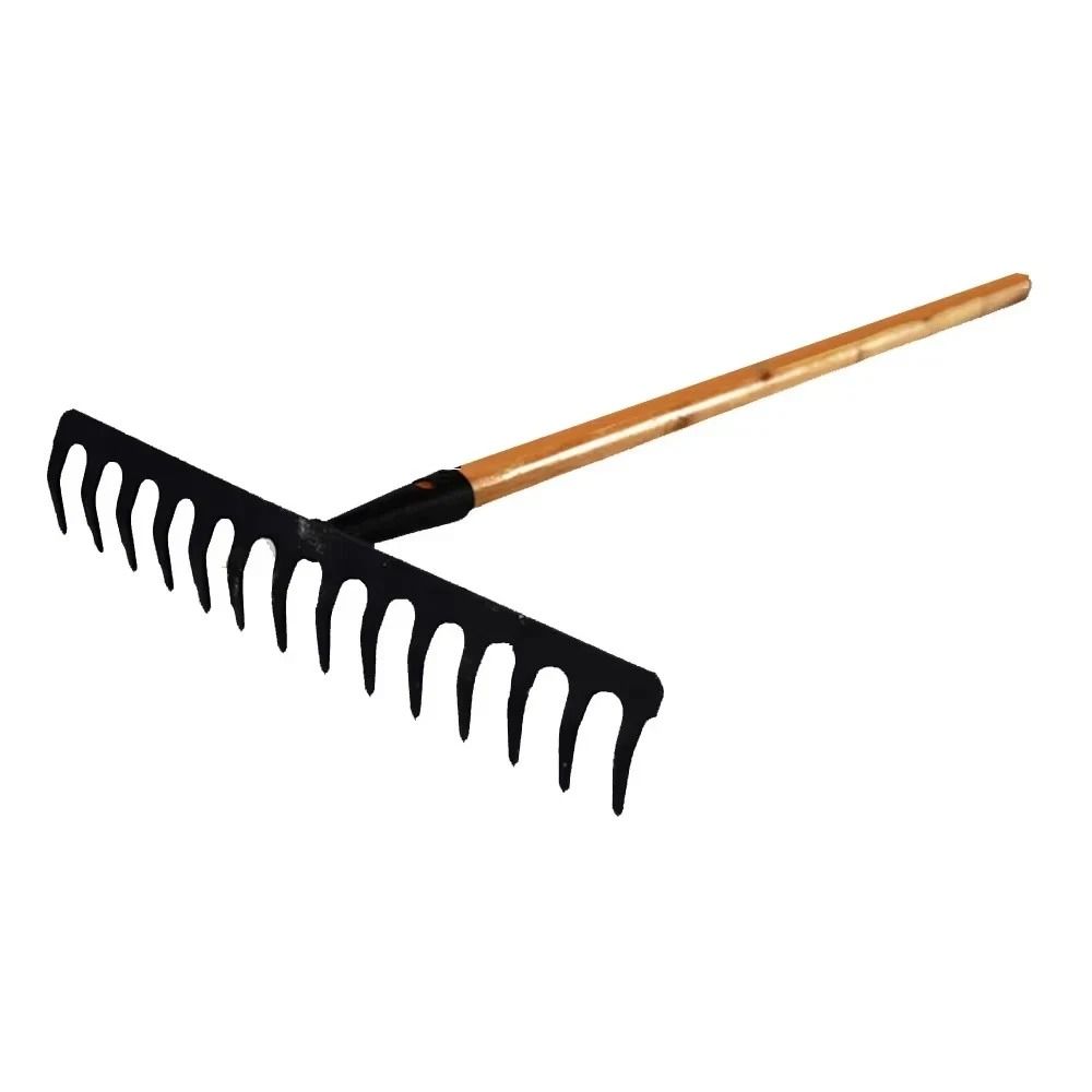 Tooth Stainless Steel Hay Rake for Pine Straw, Soil and Garden Cleanup