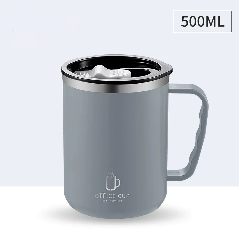 Insulated Coffee Mug Stainless Steel Thermos Cup with Handle and Leak Proof Lid