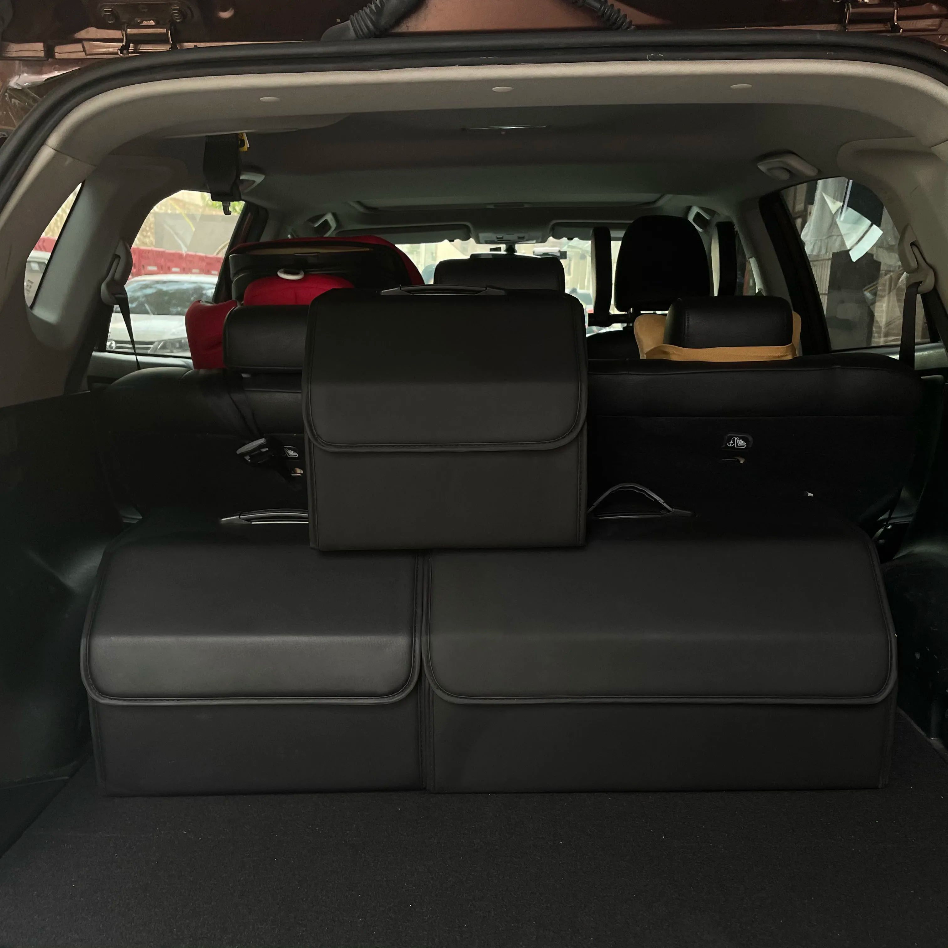 Premium Car Trunk Organizer – Collapsible PU Leather Car Storage Box for SUV & Sedan