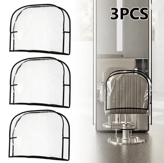 Clear PVC Salon Chair Back Covers Waterproof Chair Protectors 3 Pack