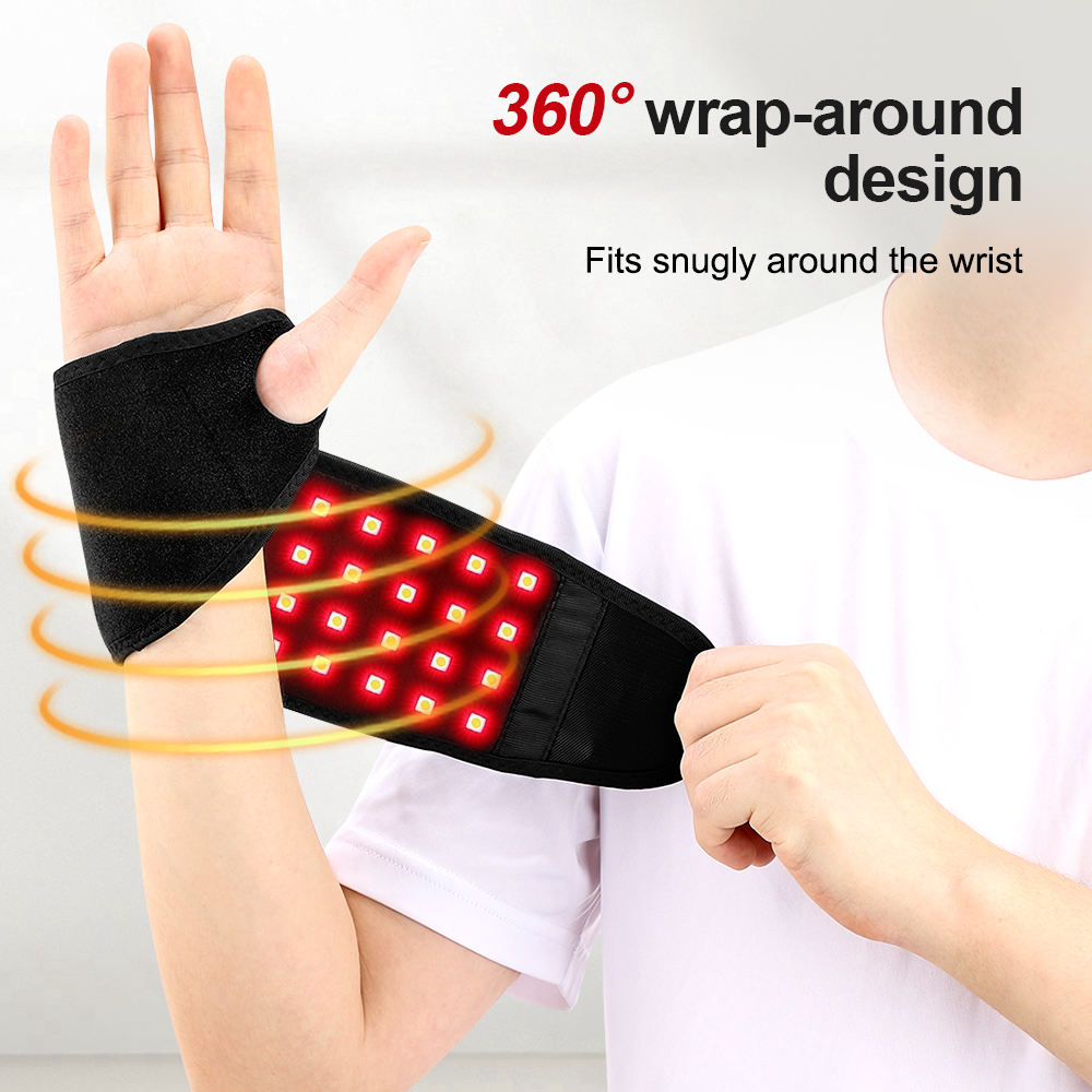 Wrist Strap Massager, Electric Heating Infrared Light, 3-Level Vibration Hot Compress for Hand Relaxation