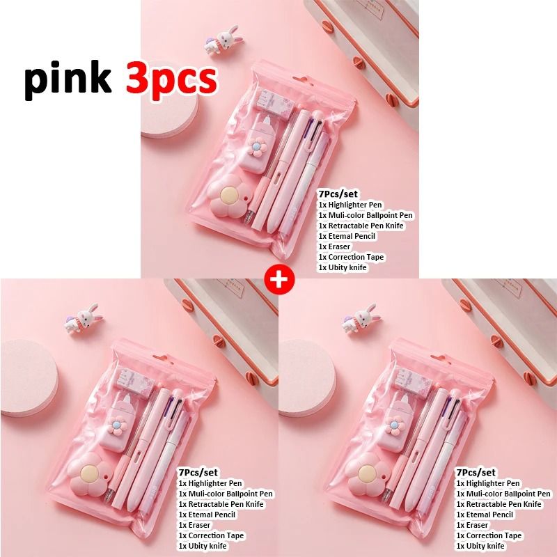 7 in 1 School Stationery Set Complete Student Supplies Gift Kit