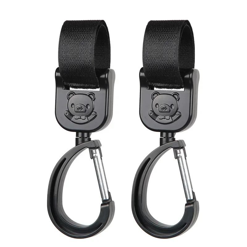 Baby Stroller Pram Hooks 360 Rotation Universal Bag Hanger Clip Set