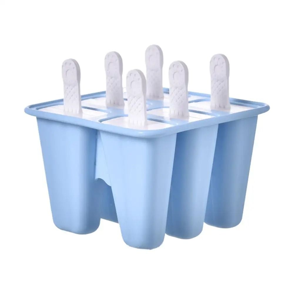 6 Grid Silicone Ice Cream Mold Reusable DIY Ice Cream Mold with Sticks