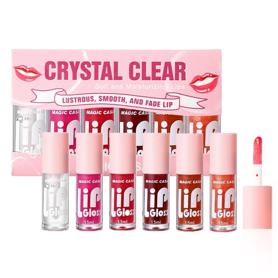 Hydrating Jelly Lip Oil 6 Piece Set Nourishing Long Lasting Lip Care