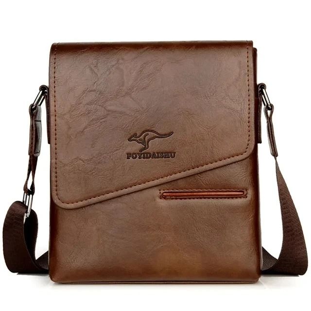 Mens Leather Crossbody Messenger Shoulder Bag
