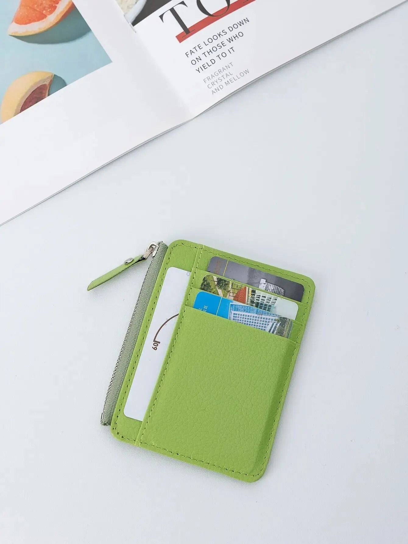 Mini Credit Card Wallet ID Card Holder Mens Slim Zipper Coin Wallet