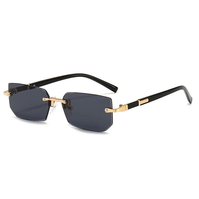 Clear View Rimless Rectangle Sunglasses for Men and Women