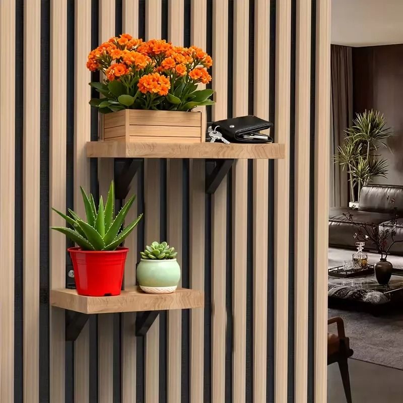 Sound-Absorbing Board Brackets (Set of 2) | Drill-Free Display Support for Acoustic Panels & Studio Shelving