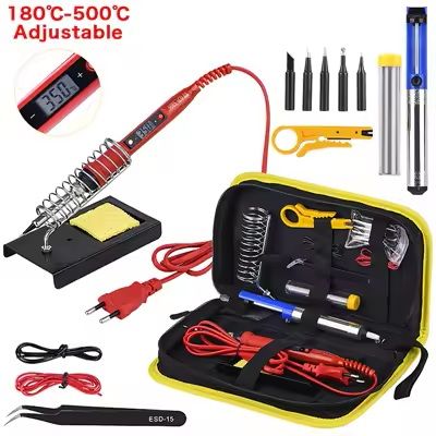 Adjustable Temperature Soldering Iron Kit with LCD Display