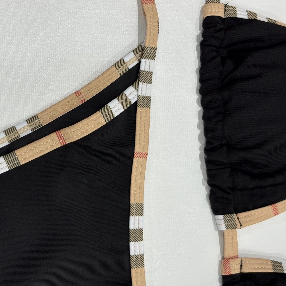 Luxury Stripe Halter Two Piece Bikini Set