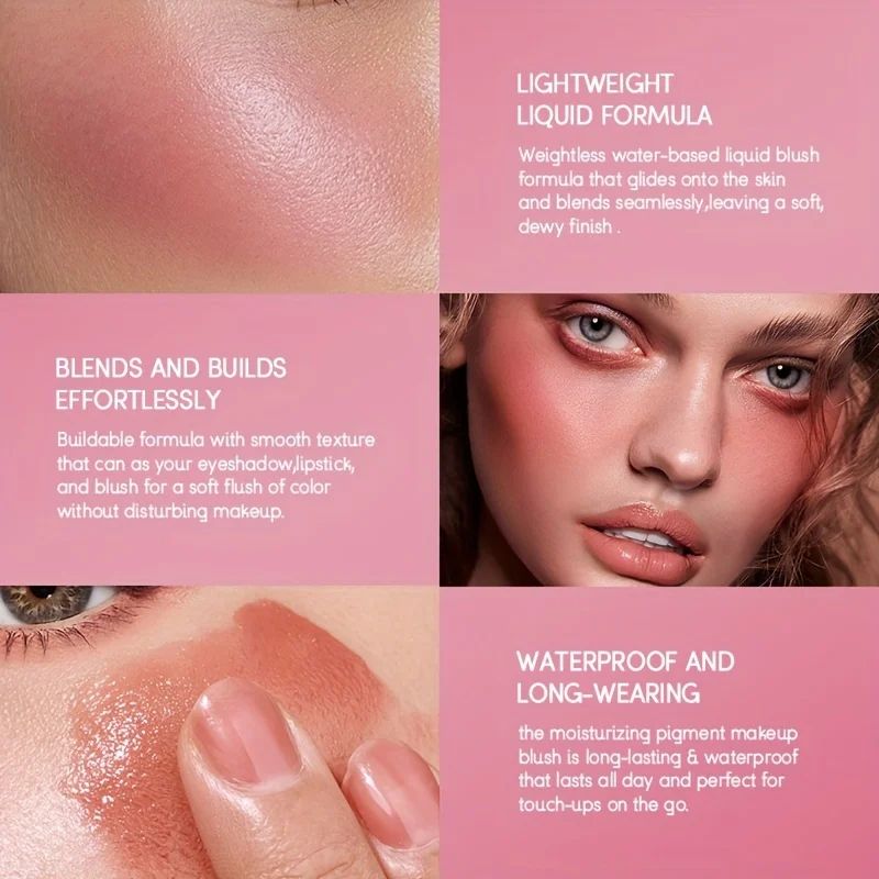 4 Color Liquid Blush Set Long Lasting Cream Blush Makeup
