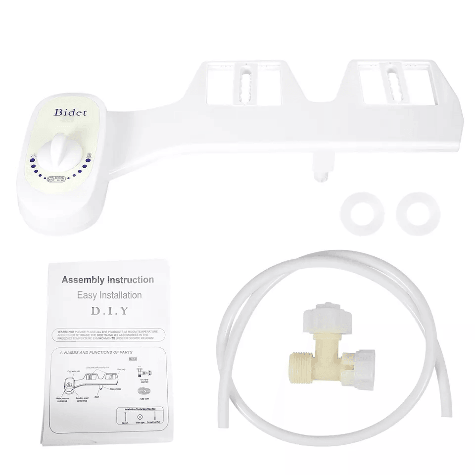 Adjustable Clean & Clear Rear End Bidet, Non-Electric Fresh Water Spray Butt Wash Washer with Self-Cleaning Nozzle