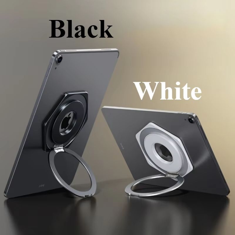 Oatsbasf Magnetic Tablet Ring Stand 360° Rotatable Adhesive Metal Bracket