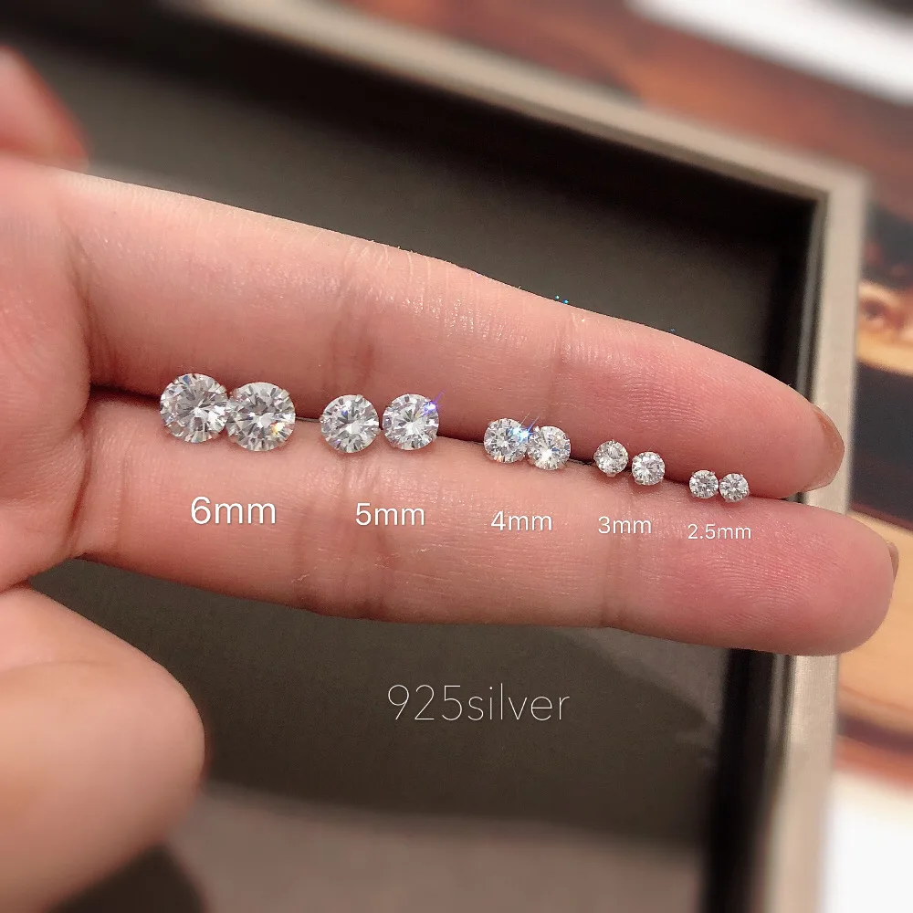 Sterling Silver Jewellery, Cute Tiny Clear Crystal Stud Earrings, Fashion Gift for Women, Girls, Teens, Lady Jewellery