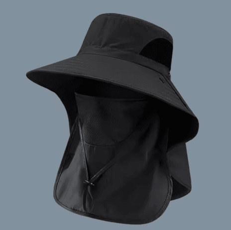 Summer UV Protection Sun Hat Wide Brim Outdoor Fishing and Hiking Bucket Hat with Neck Flap Unisex