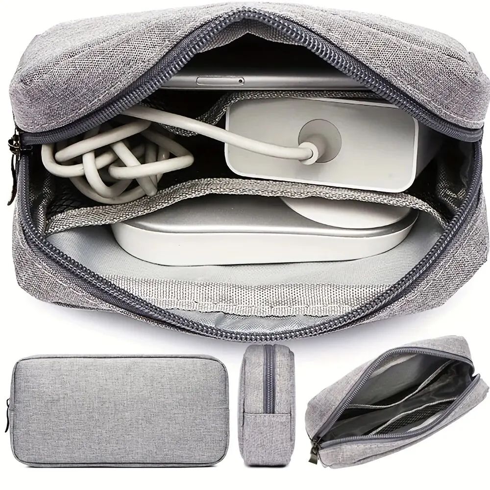 Compact Travel Cable Organizer Bag, Electronics Organizer Bag Cord Storage Case