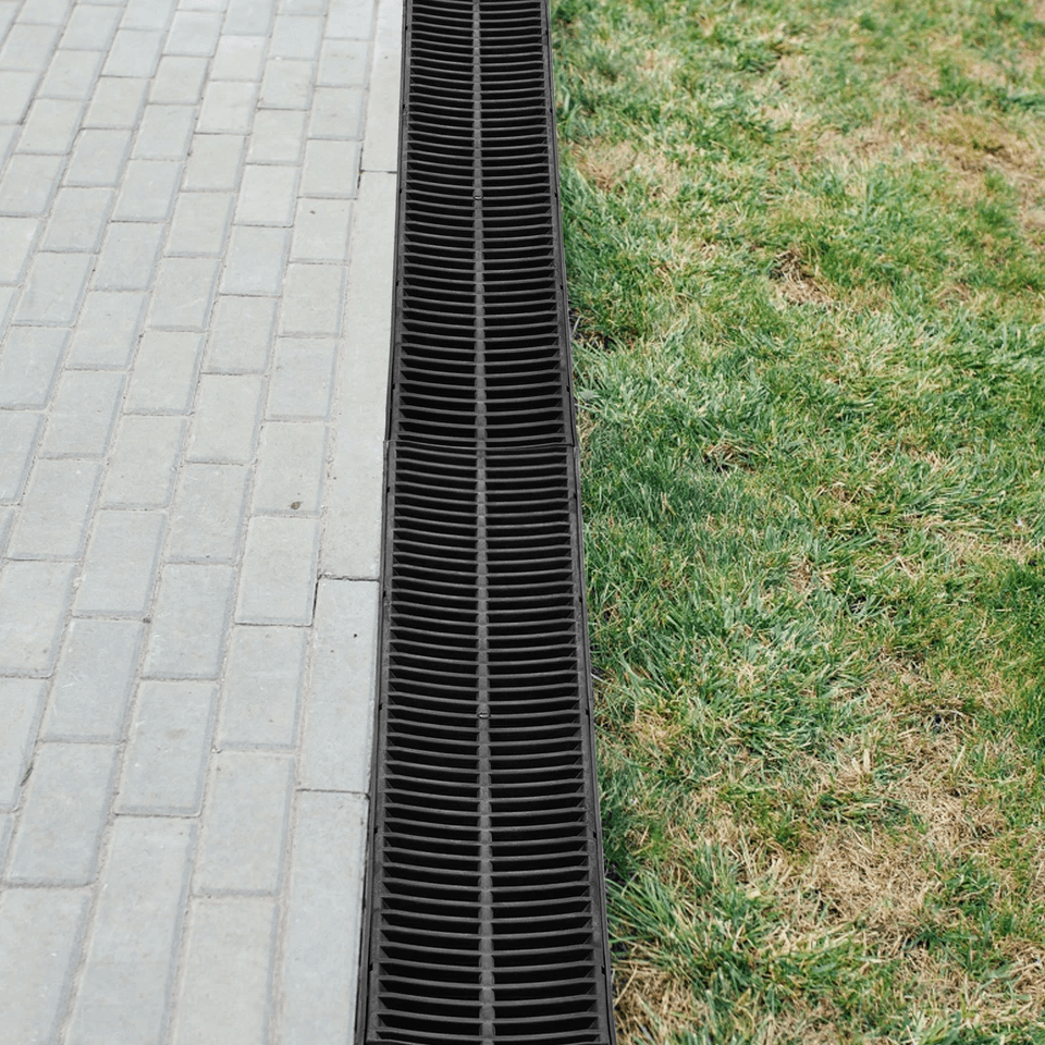 Driveway Channel Drain Kit, Plastic Grate Trench Drainage System