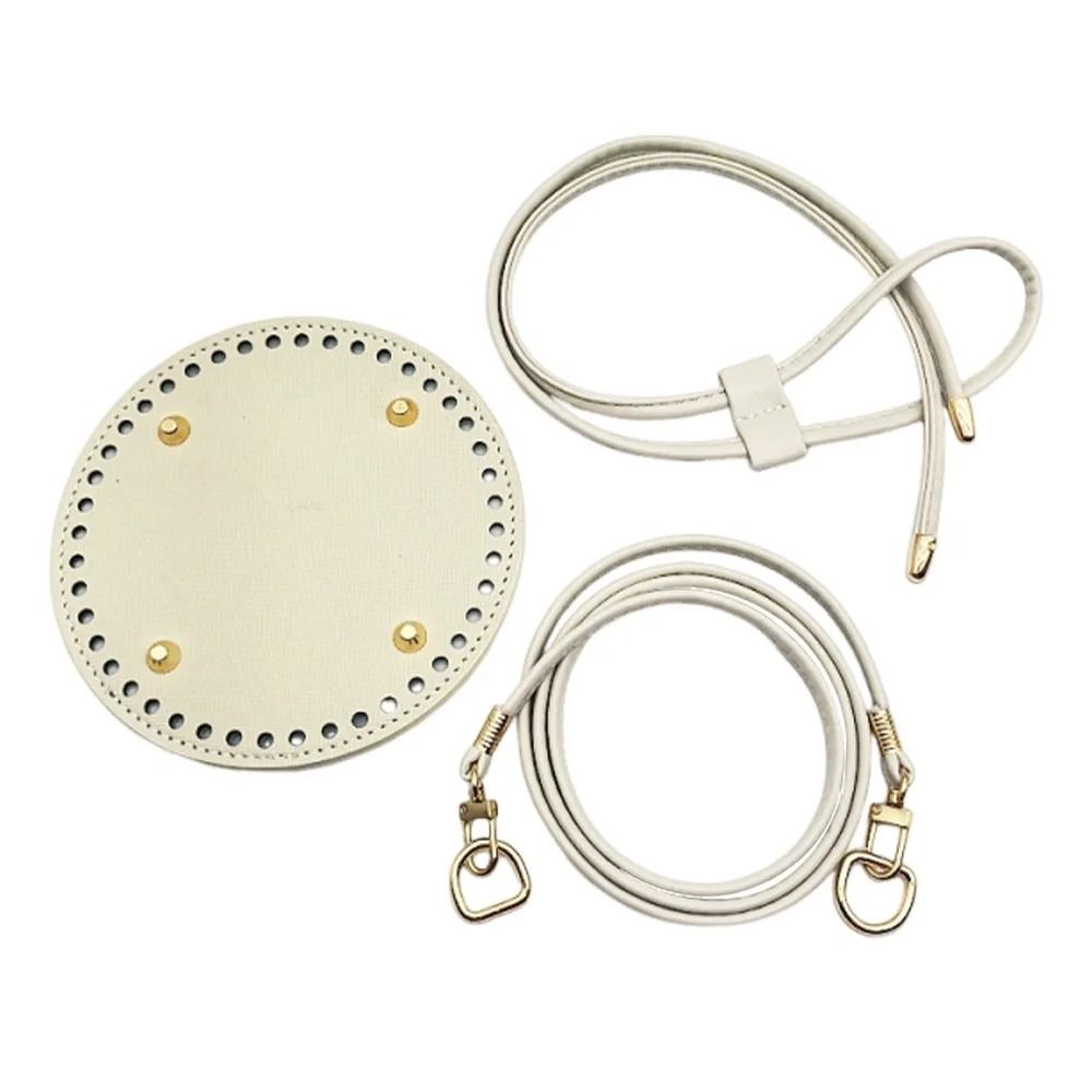 DIY Round PU Leather Crochet Bag Set